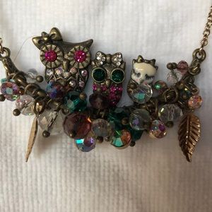 Betsey Johnson owl 🦉 family necklace